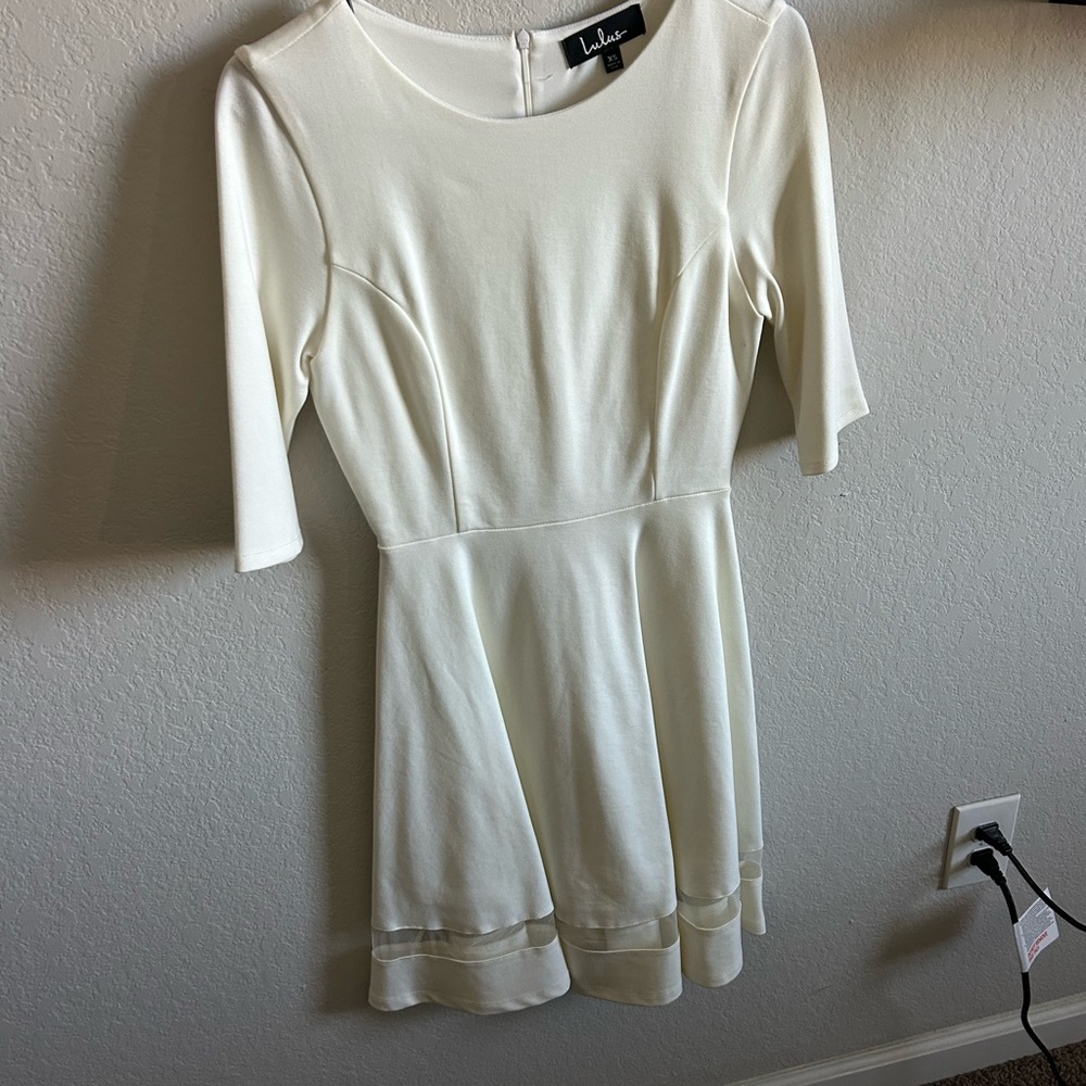 Lulu's Classic White Long Sleeve Dress - Picture 2 of 4